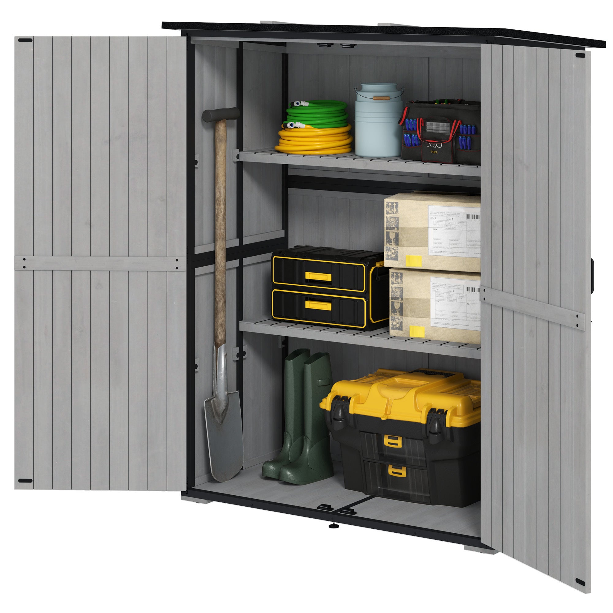 48c550d5-cffd-4fd1-b813-648c1cf81f27_294d1e77-6db6-484e-9a44-13d5ae88ca88.jpg Outdoor Wooden Garden Storage Shed with Lockable Doors & Shelves - Image 1