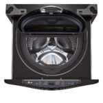 LG – SideKick 1.0 Cu. Ft. High-Efficiency Smart Top Load Pedestal Washer with 3-Motion Technology – Black steel