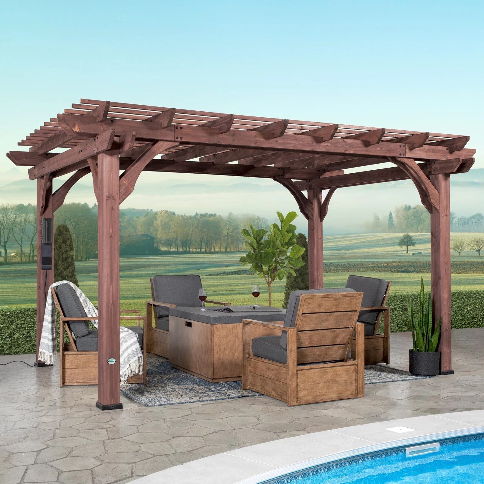 Somerville-Main-1-scaled-1_1aafc39c-cd90-4272-8671-1e10a155b892.jpg 14×10 Somerville Pergola – Walnut Stain - Image 1