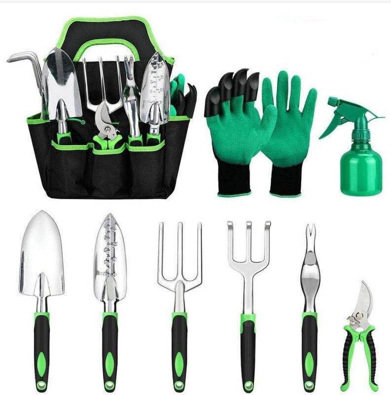 b644d255-af7e-4b8e-a926-5bdfe46a39b3_a9787165-d4cd-41d4-ab46-b23bd63d5589.jpg Garden Supplies 9-piece Aluminum Alloy Set, Silicone Two-color Handle Shovel Gardening Tools - Image 1