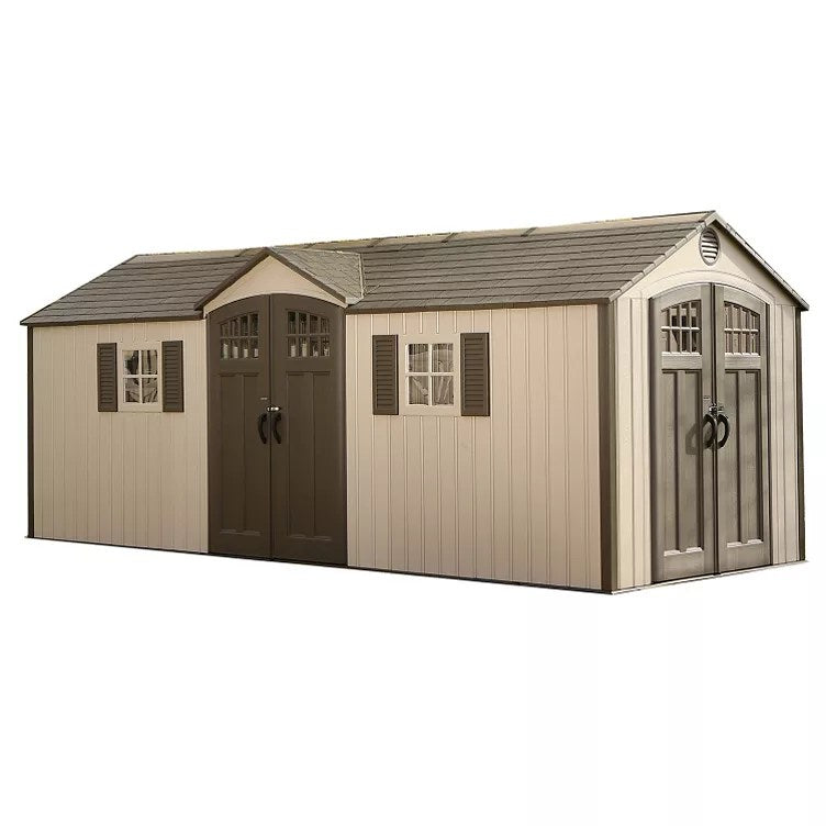 image1-2-1-1_0ae07a41-2389-43c4-8368-7e718cbd5f04.jpg Lifetime 20′ x 8′ Outdoor Storage Shed Building Brown - Image 1